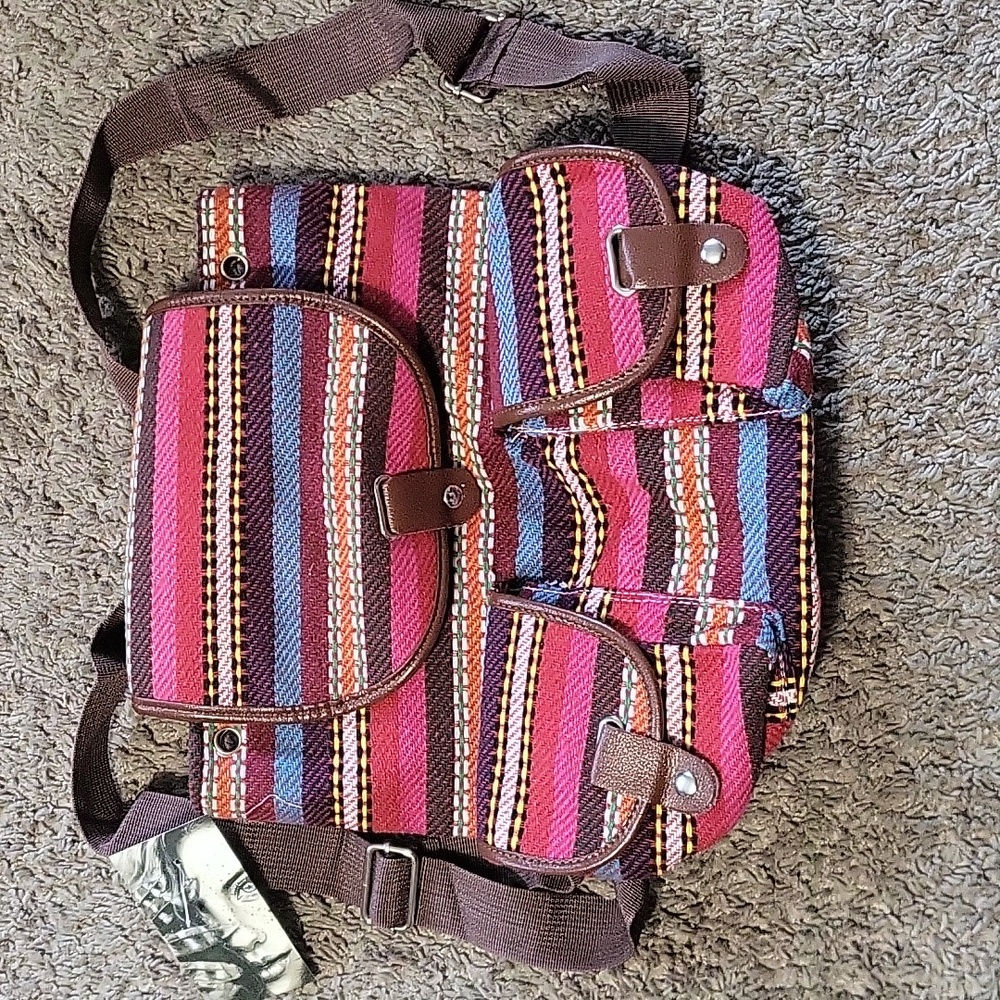 Colorful fabric backpack women
